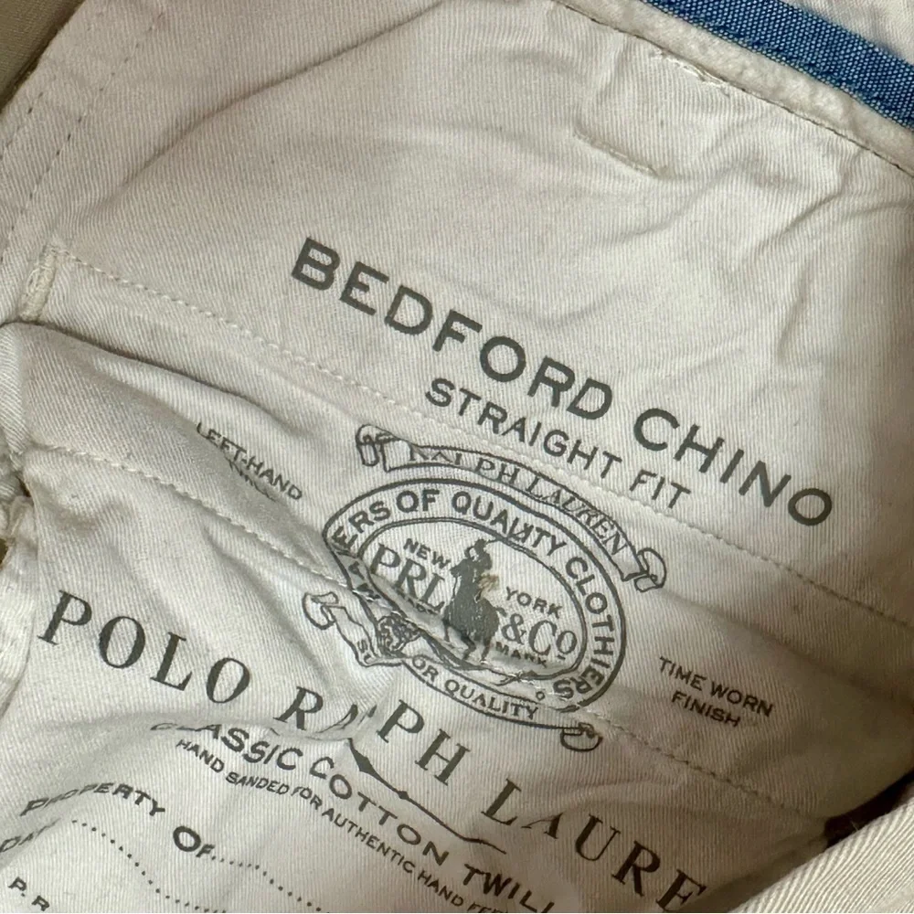 Polo by Ralph Lauren 38X34 Bedford Chino Khaki Pants HTF length Classic Normcore